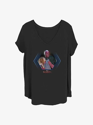 Marvel WandaVision Couple Badge Girls T-Shirt Plus