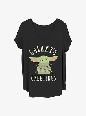 Star Wars The Mandalorian Christmas Lights Girls T-Shirt Plus
