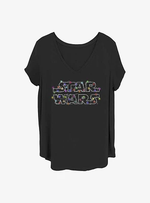 Star Wars Christmas Lights Girls T-Shirt Plus
