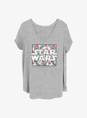 Star Wars Floral Box Girls T-Shirt Plus
