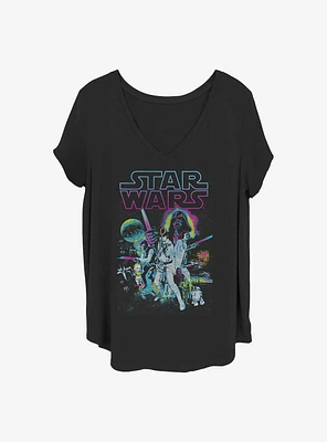 Star Wars Neon Hope Girls T-Shirt Plus