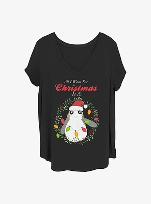 Star Wars: The Last Jedi All I Want Is A Porg Girls T-Shirt Plus