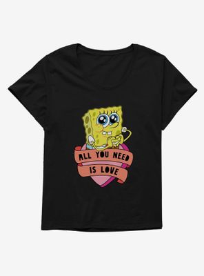 SpongeBob SquarePants All You Need Is Love Heart Womens T-Shirt Plus