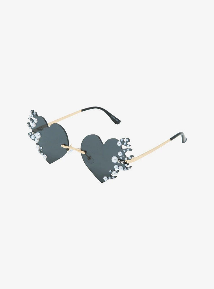 Black Heart Pearl Sunglasses
