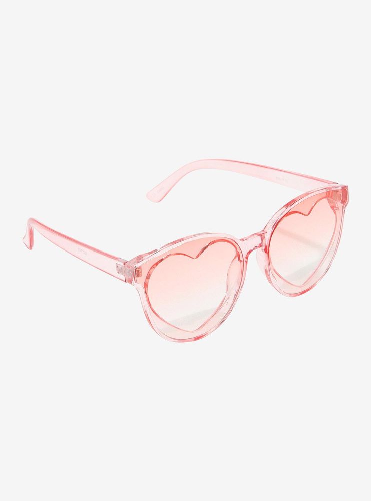 Pastel Pink Heart Cutout Sunglasses