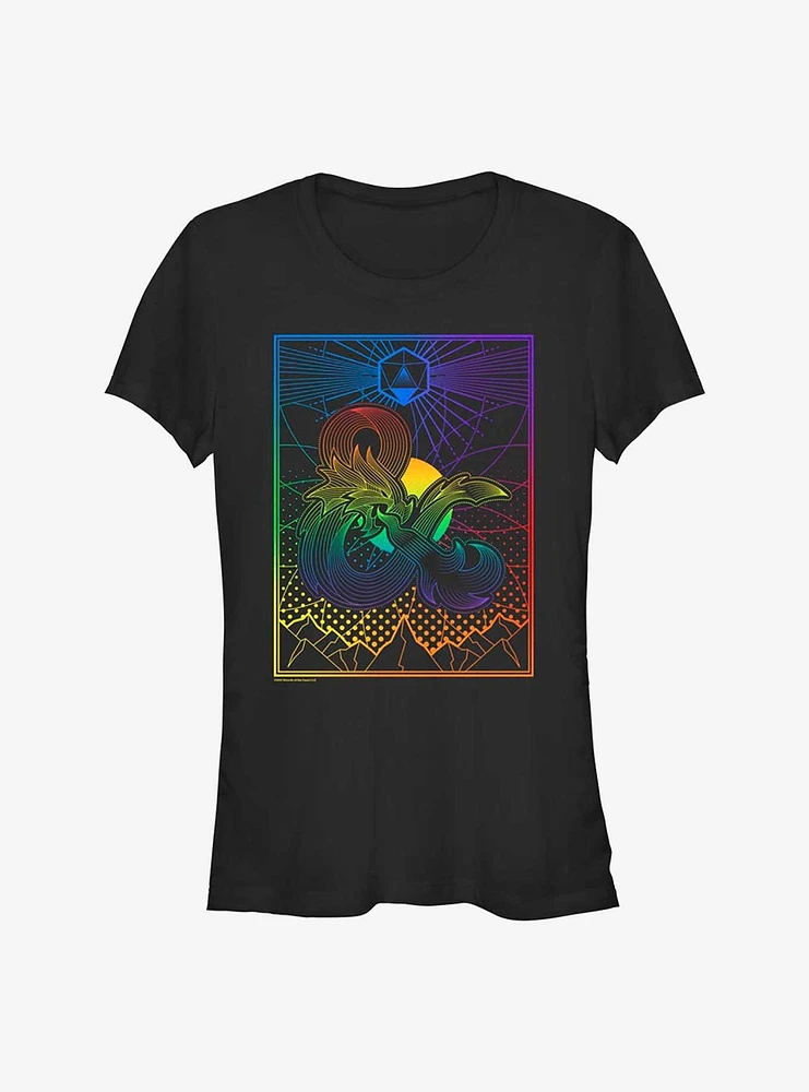 Dungeons & Dragons Dice Gradient Landscape Pride T-Shirt