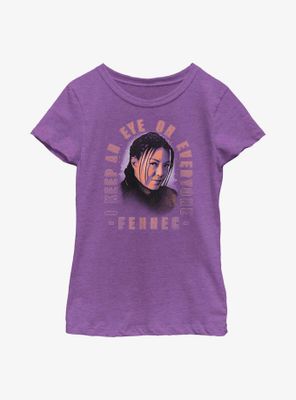 Star Wars The Book Of Boba Fett Fennec Smirk Youth Girls T-Shirt