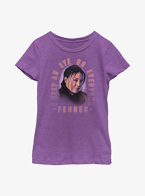 Star Wars The Book Of Boba Fett Fennec Smirk Youth Girls T-Shirt