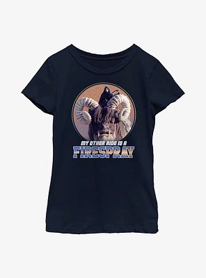 Star Wars The Book Of Boba Fett Firespray Bantha Youth Girls T-Shirt
