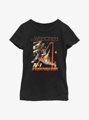 Star Wars The Book Of Boba Fett N-1 Starfighter Youth Girls T-Shirt