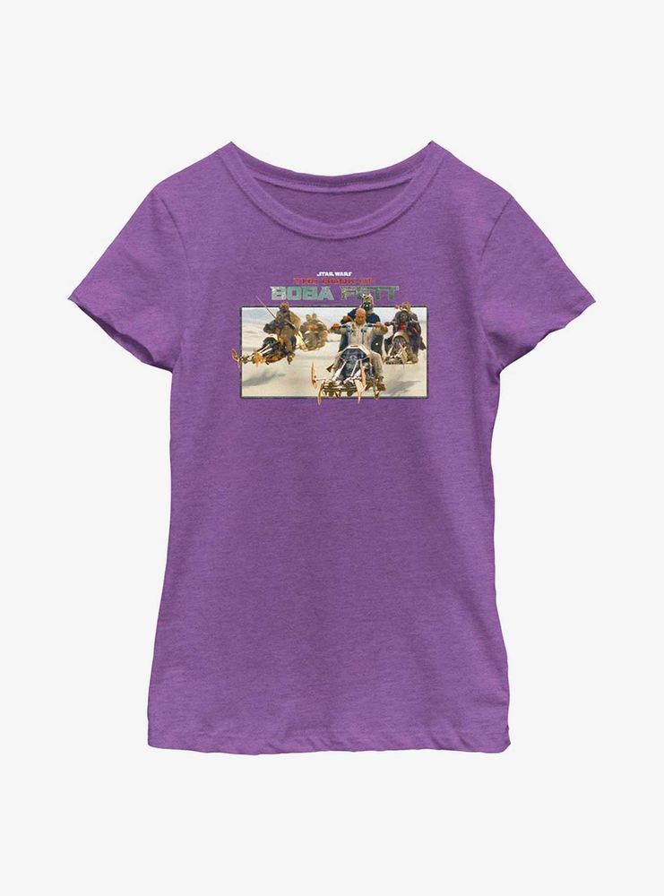 Star Wars The Book Of Boba Fett Speeder Bike Pursuit Youth Girls T-Shirt