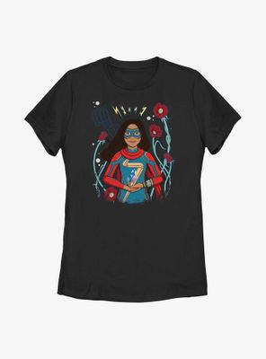 Marvel Ms. Flower Badge Womens T-Shirt