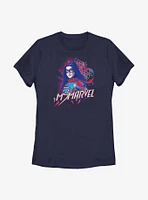 Marvel Ms. Red Blue Portrait Womens T-Shirt