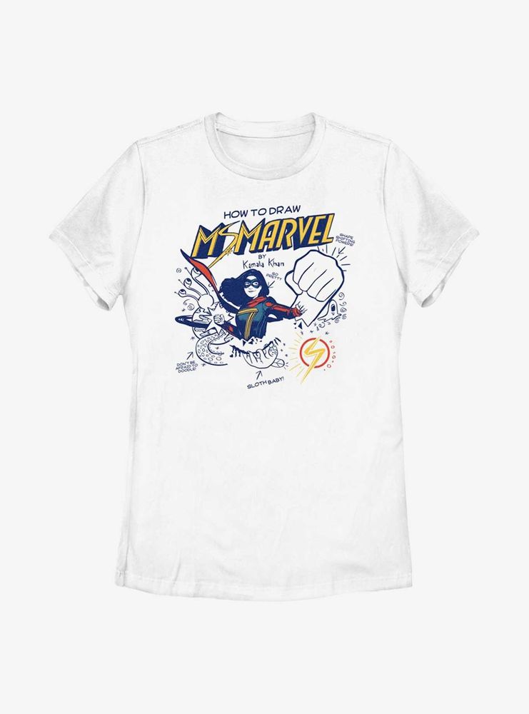 Marvel Ms. How To Draw Womens T-Shirt