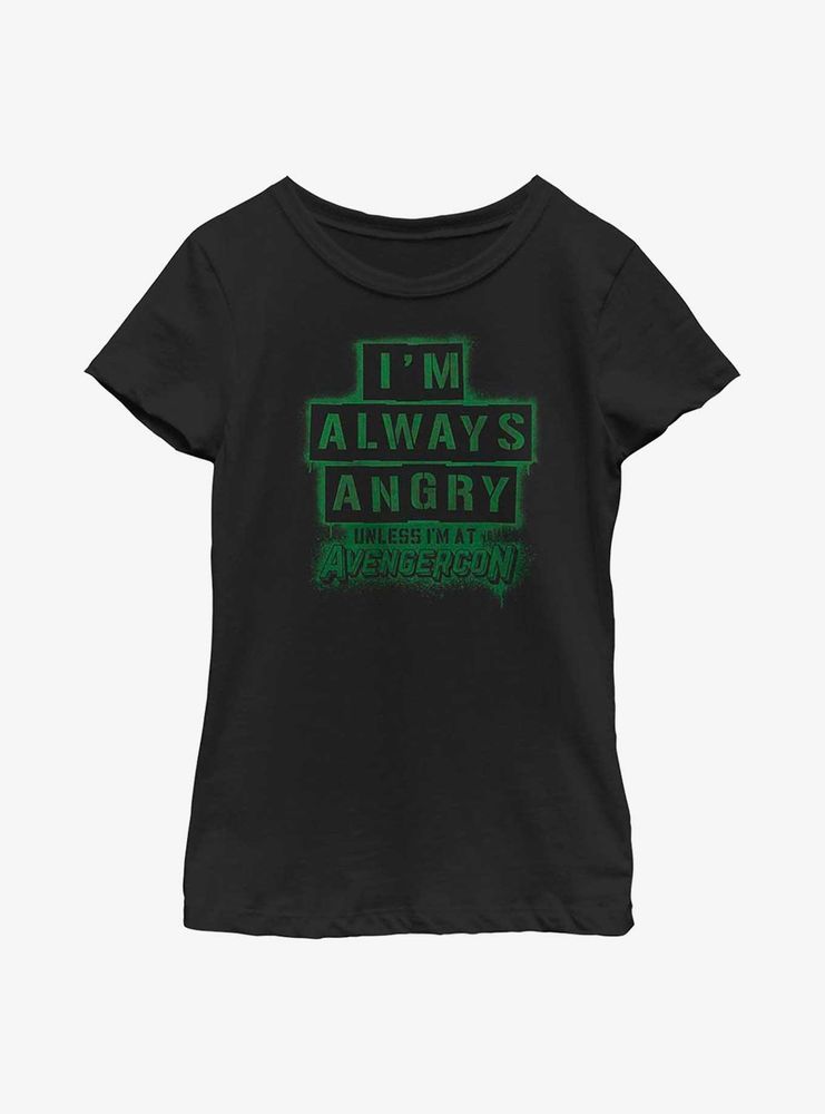 Marvel Ms. Always Angry Unless I'm At Avengercon Youth Girls T-Shirt