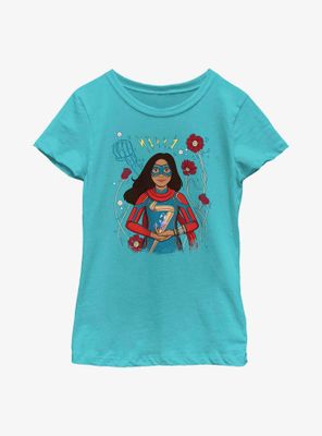 Marvel Ms. Flower Badge Youth Girls T-Shirt