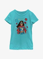Marvel Ms. Flower Badge Youth Girls T-Shirt