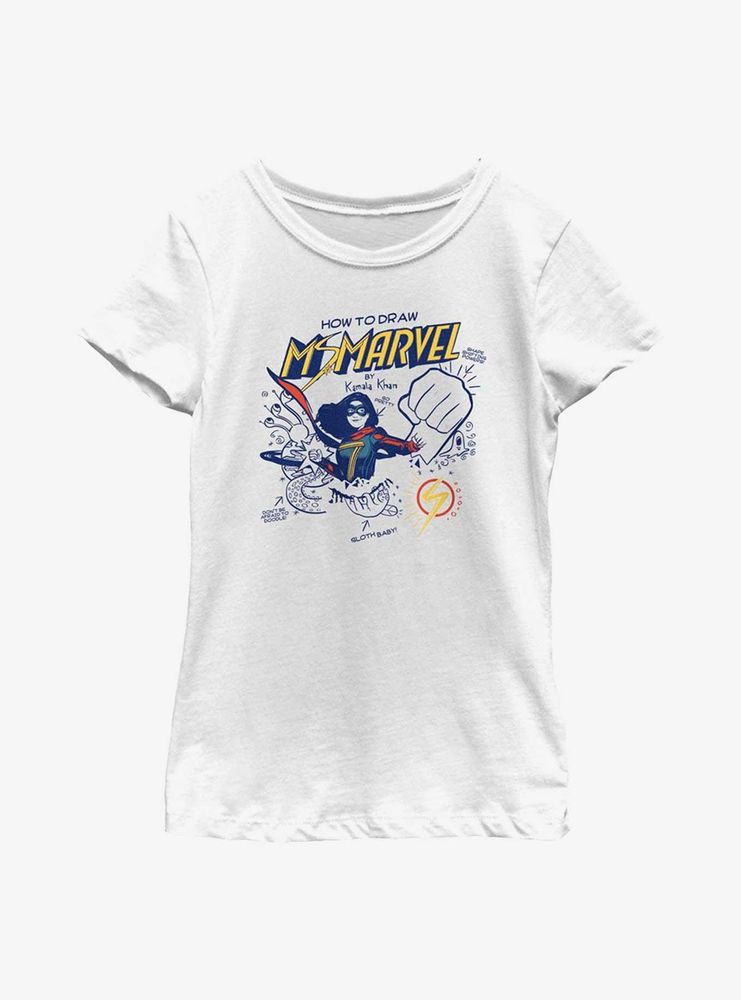 Marvel Ms. How To Draw Youth Girls T-Shirt