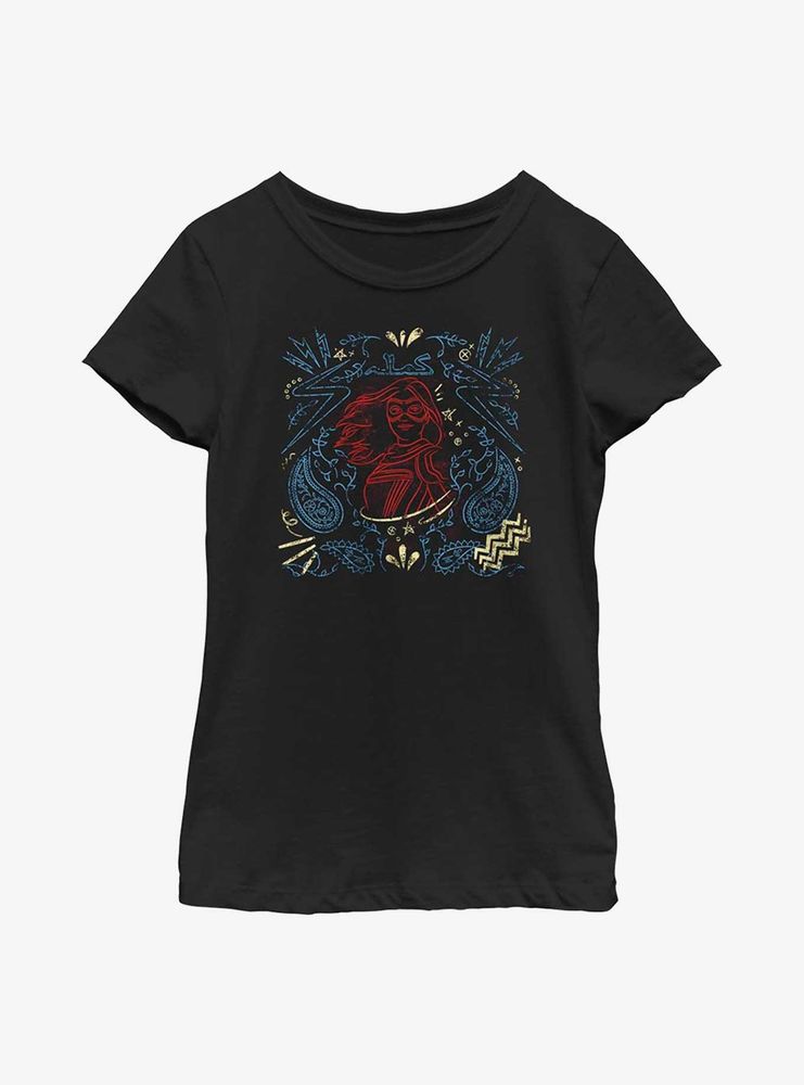 Marvel Ms. Line Drawing Youth Girls T-Shirt