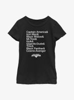 Marvel Ms. Name List Avengercon Youth Girls T-Shirt