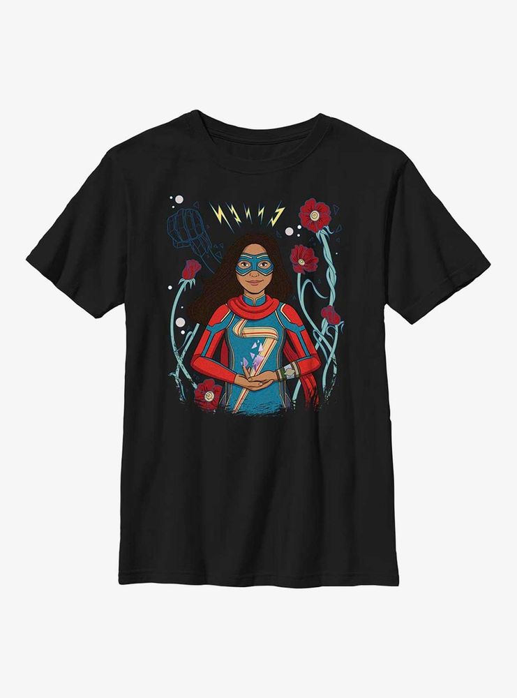 Marvel Ms. Flower Badge Youth T-Shirt