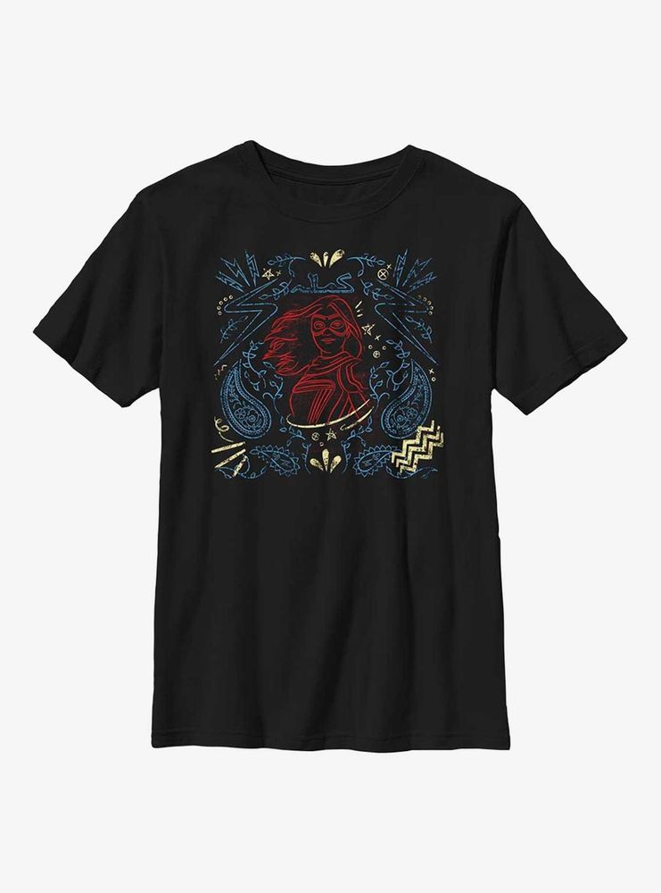 Marvel Ms. Line Drawing Youth T-Shirt