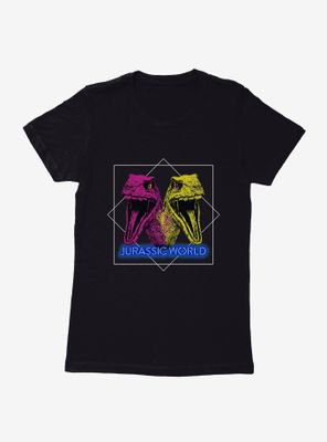 Jurassic World Neon Velociraptor Heads Womens T-Shirt