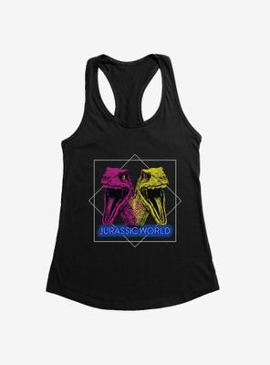 Jurassic World Neon Velociraptor Heads Womens Tank Top