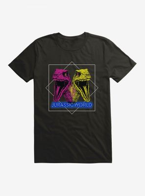Jurassic World Neon Velociraptor Heads T-Shirt