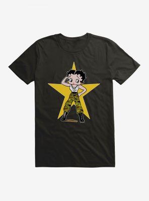 Betty Boop Army Camo And Stars T-Shirt