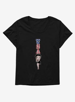 Betty Boop Americana USA Womens T-Shirt Plus