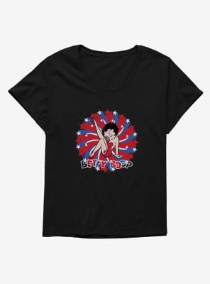Betty Boop Red And Blue Splash Womens T-Shirt Plus