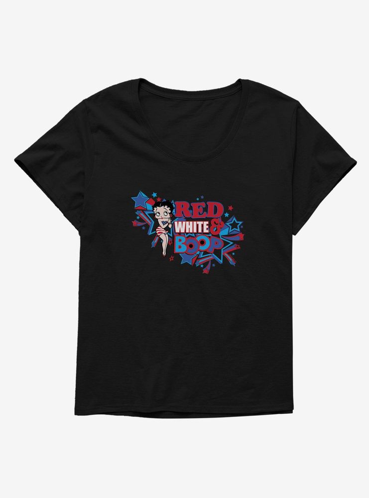 Betty Boop Red White And Womens T-Shirt Plus