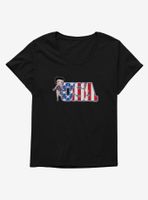 Betty Boop Stars And Stripes USA Womens T-Shirt Plus