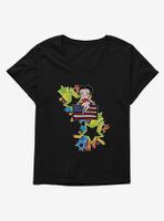 Betty Boop USA Rainbow Heart And Stars Womens T-Shirt Plus