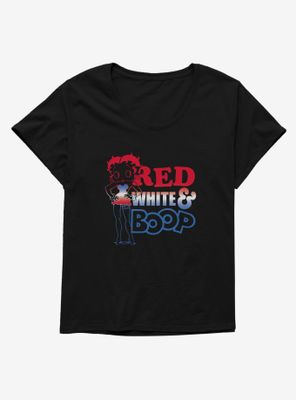 Betty Boop White And Blue Womens T-Shirt Plus
