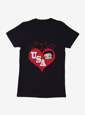 Betty Boop Hearts USA Womens T-Shirt