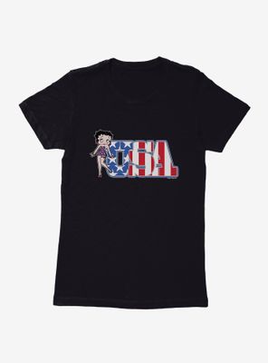 Betty Boop Stars and Stripes USA Womens T-Shirt