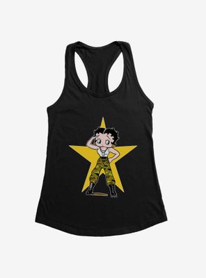 Betty Boop Army Camo and Stars Womens Tank Top