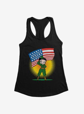 Betty Boop Army Soldier Salute Womens Tank Top