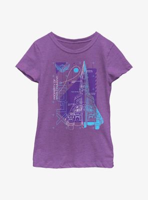 Disney Pixar Lightyear Ship Schematic Youth Girls T-Shirt