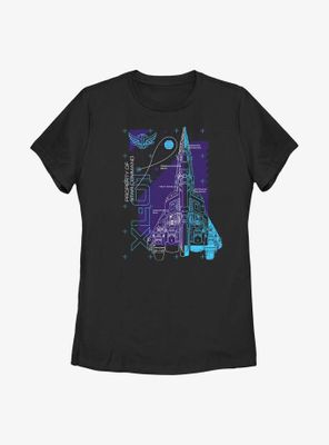 Disney Pixar Lightyear Ship Schematic Womens T-Shirt
