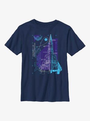 Disney Pixar Lightyear Ship Schematic Youth T-Shirt