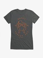 Friends Happy Turkey Day Icon Girls T-Shirt