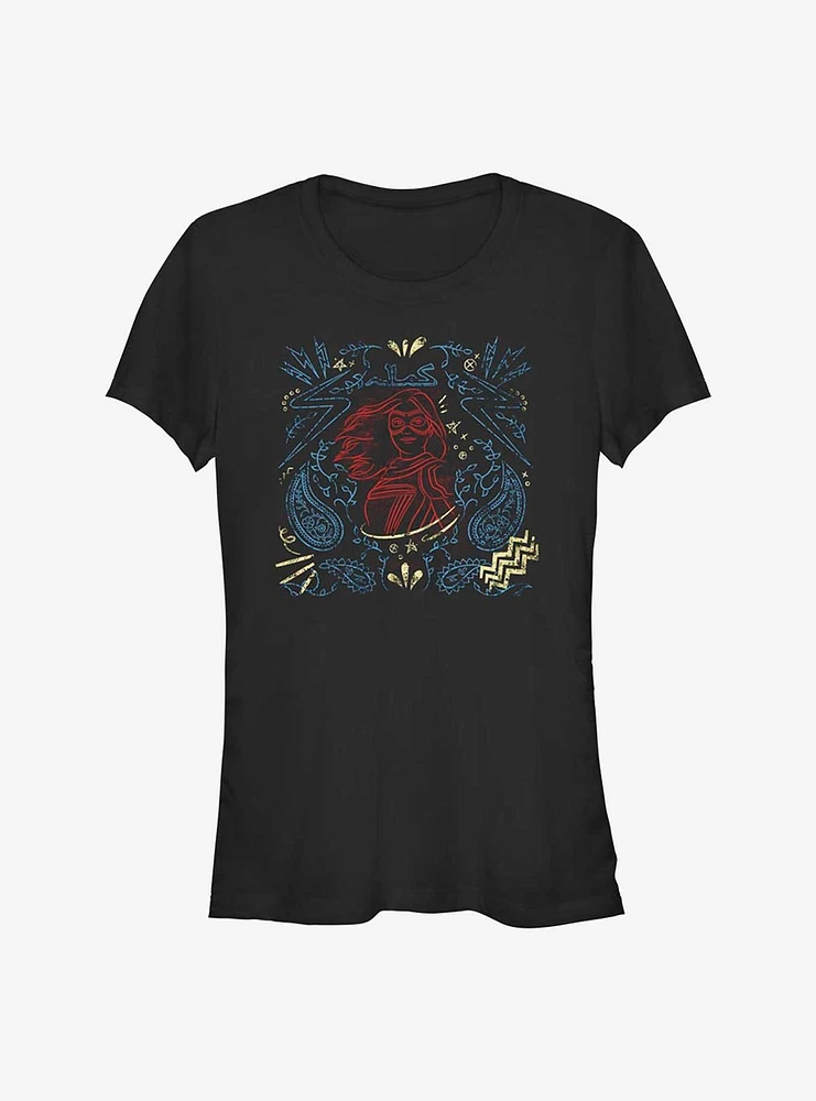 Marvel Ms. Line Drawing Girls T-Shirt