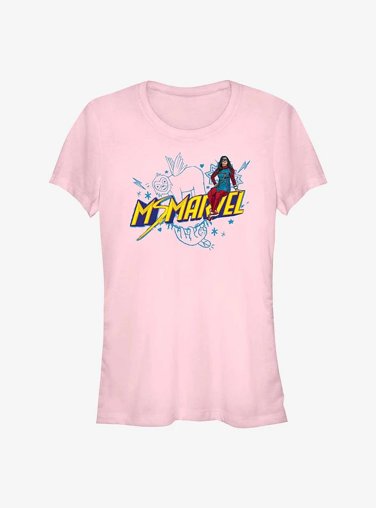 Marvel Ms. Marvel Sloth Doodles Girls T-Shirt