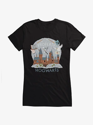Harry Potter Hedwig Property Of Hogwarts Girls T-Shirt