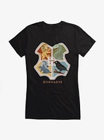 Harry Potter Hogwarts Animals Shield Girls T-Shirt