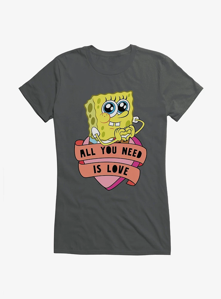 SpongeBob SquarePants All You Need Is Love Heart Girls T-Shirt