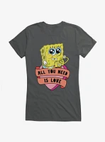 SpongeBob SquarePants All You Need Is Love Heart Girls T-Shirt